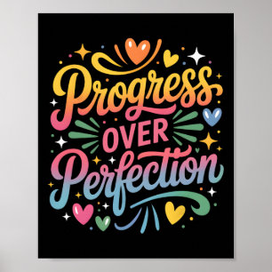 Poster Progrès plutôt que perfection enseignants rentrée
