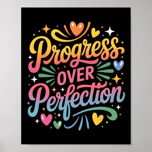 Poster Progrès plutôt que perfection enseignants rentrée (Devant)