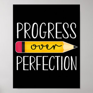 Poster Progrès plutôt que perfection motivation retour à