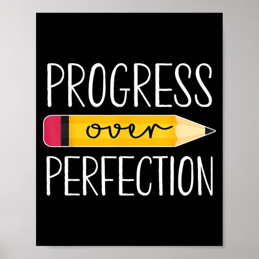 Poster Progrès plutôt que perfection motivation retour à (Devant)
