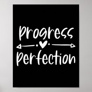 Poster Progrès plutôt que perfection motivationnel