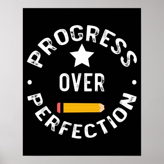 Poster Progrès Plutôt que Perfection Retour à l'école Ens (Devant)