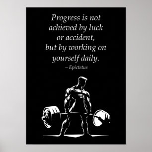 Poster Progrès quotidien - Gymnase Motivationnelle, Fitne