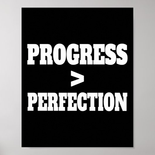 Poster Progrès sur la perfection Citation motivationnelle (Devant)
