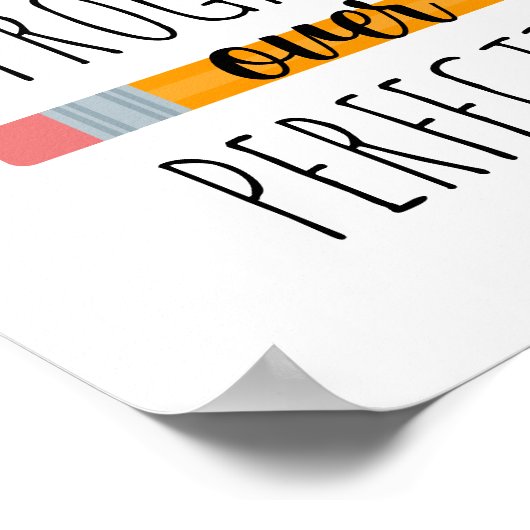 Poster Progrès sur la perfection Motivation classe (Coin)