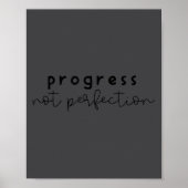 Poster Progress Not Perfection Funny Motivating Statement (Devant)