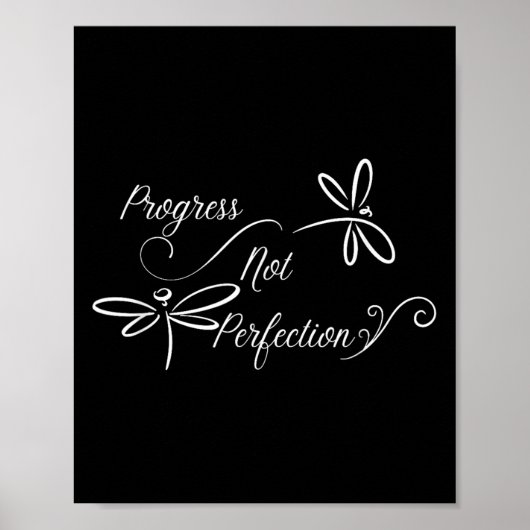 Poster Progress Not Perfection Motivational Design (Devant)