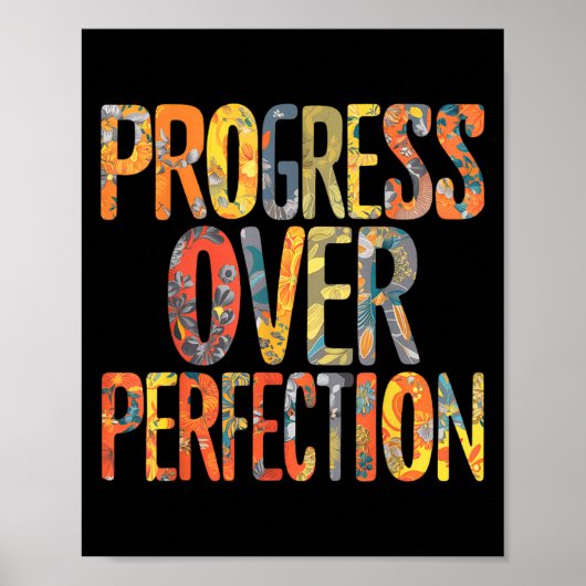 Poster Progress Over Perfection Motivation Motivational T (Devant)