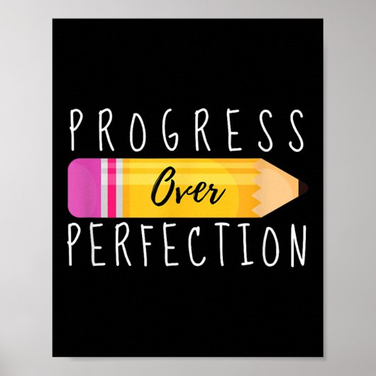 Poster Progress Over Perfection Motivational Back To Scho (Devant)