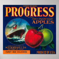 Progression Apple Crate LabelWatsonville, CA