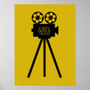 Poster Projecteur de film Hollywood Joyeux anniversaire