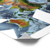 Poster Projection complète Carte mondiale montrant la ter (Coin)