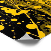 Poster Projections de peinture noire et jaune (Coin)