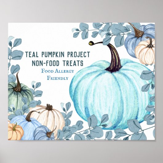 Poster Projet de Citrouille Turquoise adapté aux allergie (Devant)