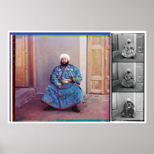 Poster Prokudin-Gorskii, Alim Khan, Emir de Boukhara (Devant)