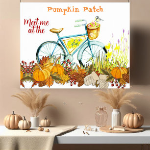 Poster Promenade à vélo dans les couleurs d'automne de l