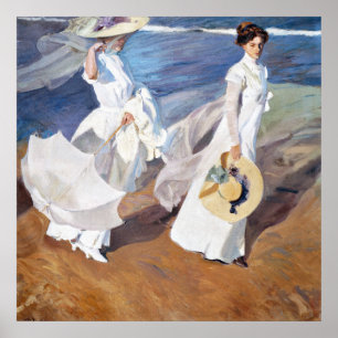 Poster Promenade au bord de la mer par Joaquin Sorolla