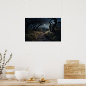 Poster Promenade au clair de lune sur un sentier sinueux  (Cuisine)