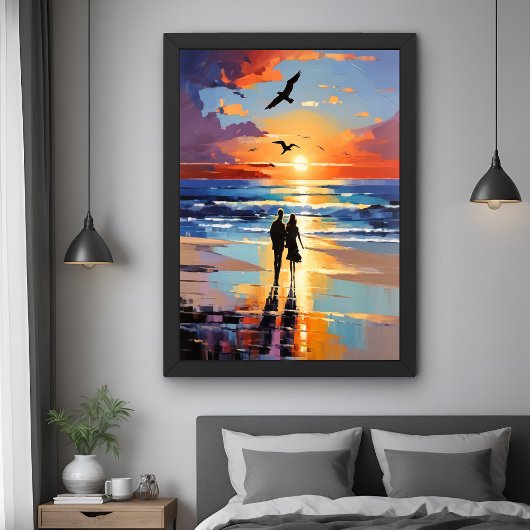 Poster Promenade au coucher du soleil Expressionniste Rom