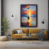 Poster Promenade au coucher du soleil Expressionniste Rom