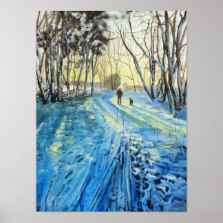 Poster Promenade dans les bois d'hiver "Les deux d'entre 