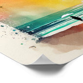 Poster Promenade dans les Waves Abstrait Beach Art (Coin)