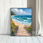 Poster Promenade de l'Océan | Vagues de Plage Côtières