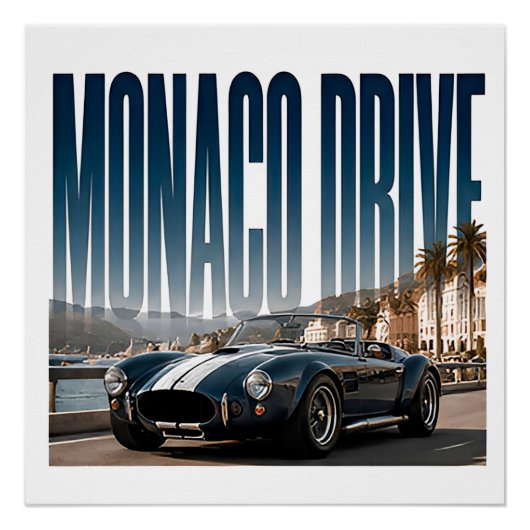 Poster Promenade de Monaco Graphique Côtière Luxueuse (Devant)