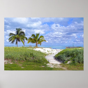 Poster Promenade de Treasure Cay Beach, Bahamas