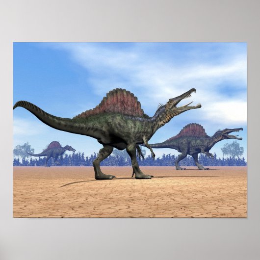 Poster Promenade des dinosaures de Spinosaurus - rendu 3D (Devant)
