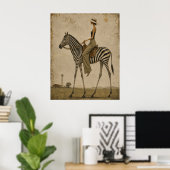 Poster Promenade Dominicale sur un Zèbre (Bureau à domicile)