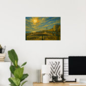 Poster Promenade d'or - Coucher de soleil sur le front de (Bureau à domicile)