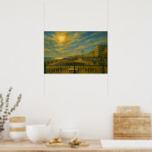 Poster Promenade d'or - Coucher de soleil sur le front de (Cuisine)