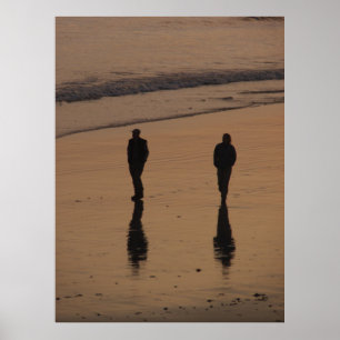 Poster promenade en couple au crépuscule