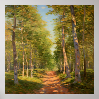 Poster Promenade Forestière Entourée D'Une Verdure Verdoy