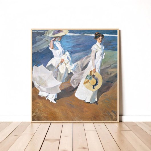 Poster Promenade le long du bord de mer, Joaquín Sorolla