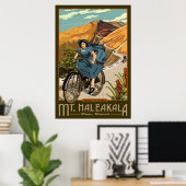 Poster Promenades à vélo du mont Haleakala Hawaii (Bureau à domicile)