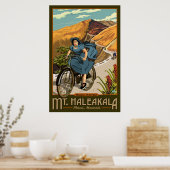 Poster Promenades à vélo du mont Haleakala Hawaii (Cuisine)