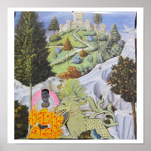 Poster Promener le Chien - art du collage (Devant)