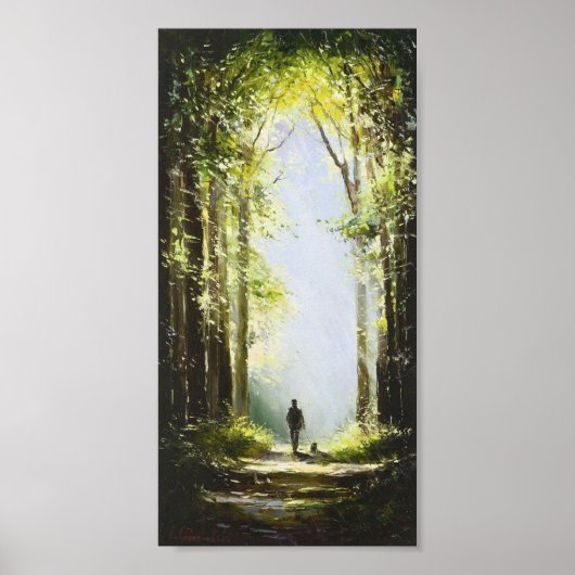 Poster Promenez-vous dans la peinture à l'huile de bois (Devant)