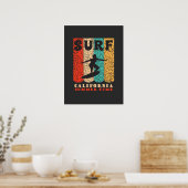 Poster Promenez-vous sur la plage Waves California Summer (Cuisine)