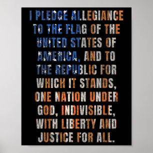 Poster Promesse D'Allégeance Des États-Unis 4 juillet En 