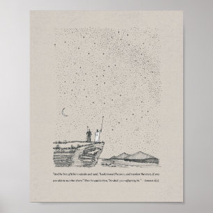 Poster Promesse de Dieu à Abraham - Genèse 15:5 Mur de la