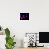 Poster Promesse Pinky Neon Ligne Minimale Art Mal Simple (Bureau à domicile)