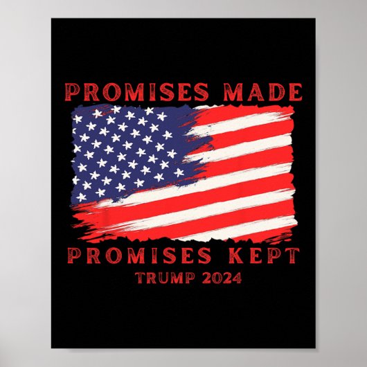 Poster Promesses faites Maintes élections Trump 2024 (Devant)