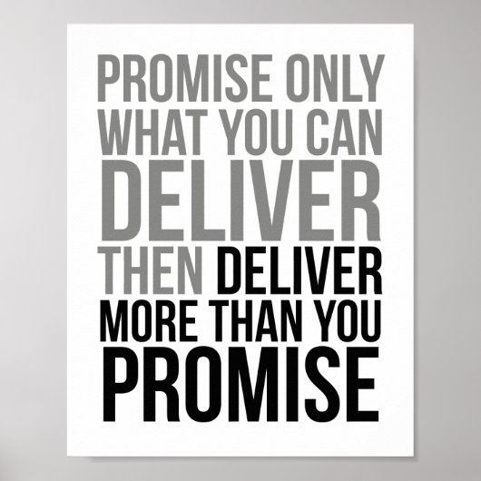 Poster Promettre uniquement ce que vous pouvez fournir (Devant)