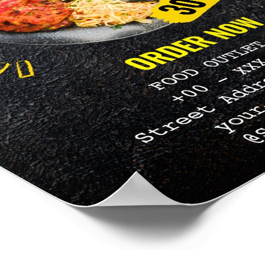 Poster Promo Spécialités Restaurant Restauration (Coin)