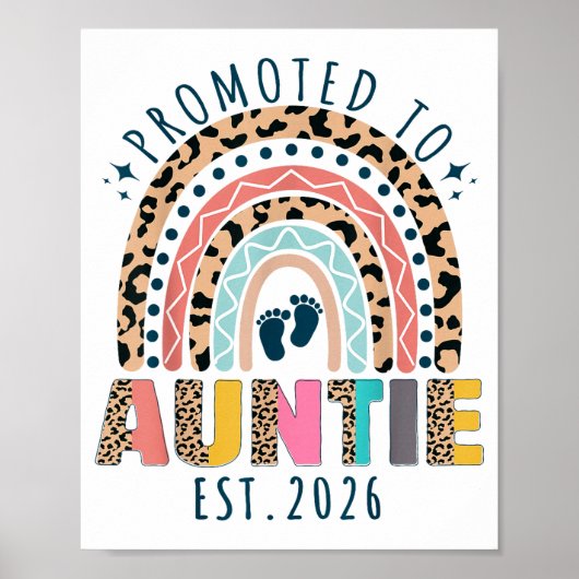 Poster Promoted To Auntie Est 2026 Soon To Be Aunt First  (Devant)