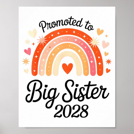Poster Promoted To Big Sister 2028 New Baby Pregnancy Ann (Devant)