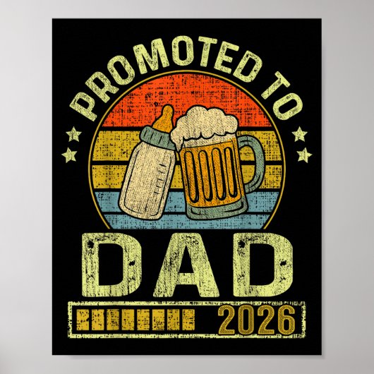 Poster Promoted To Dad 2026 Expecting Baby Funny Soon To (Devant)